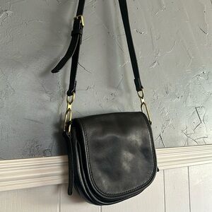 Fossil black leather crossbody purse